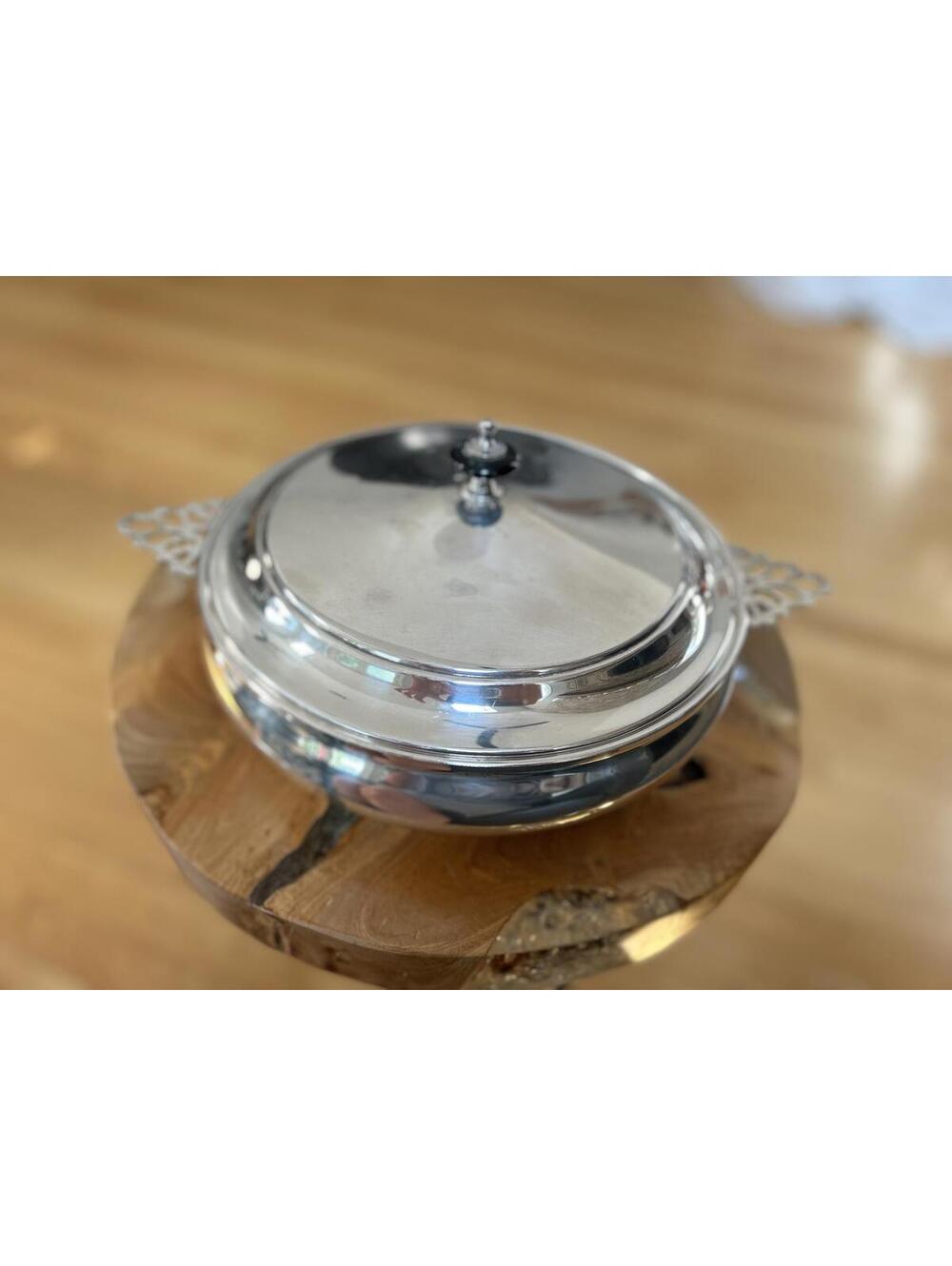 Vintage C.1970s Silver Plate Lidded Chapin Dish Server Bowl